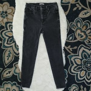 Madewell 10" high rise skinny washed black skinny jeans sz 31